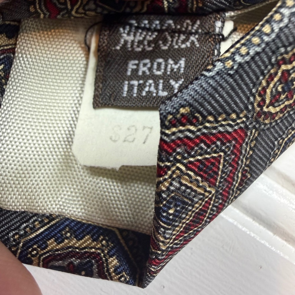 Givenchy Monsieur Silk Tie Lot 3pc Vintage Italy Paisley Geometric Medallion Men - Picture 3 of 8
